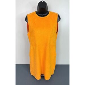 Zara Women's Basic Sleeveless Mini T-Shirt Dress with Pockets Yellow Size Small
